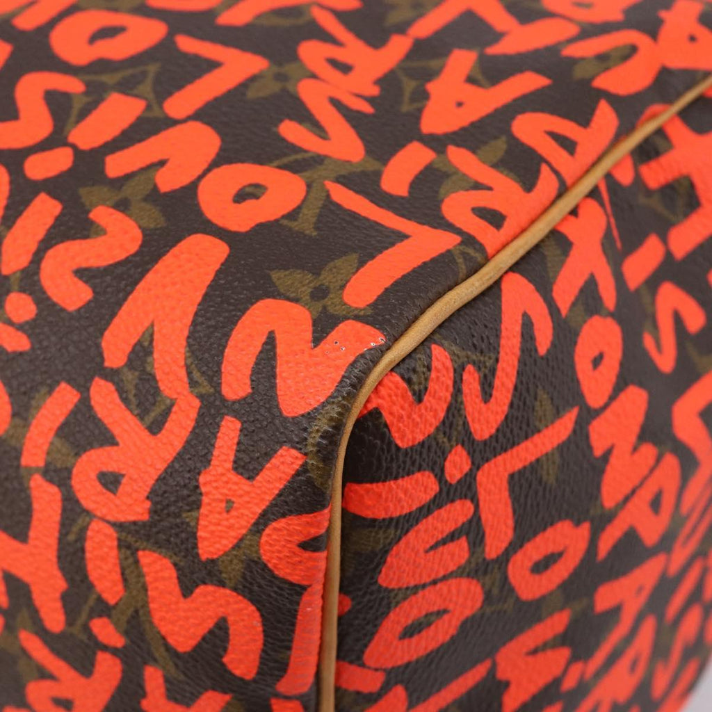 LOUIS VUITTON Monogram Graffiti Speedy 30 Bag Orange M93705 LV Auth 210903SAV