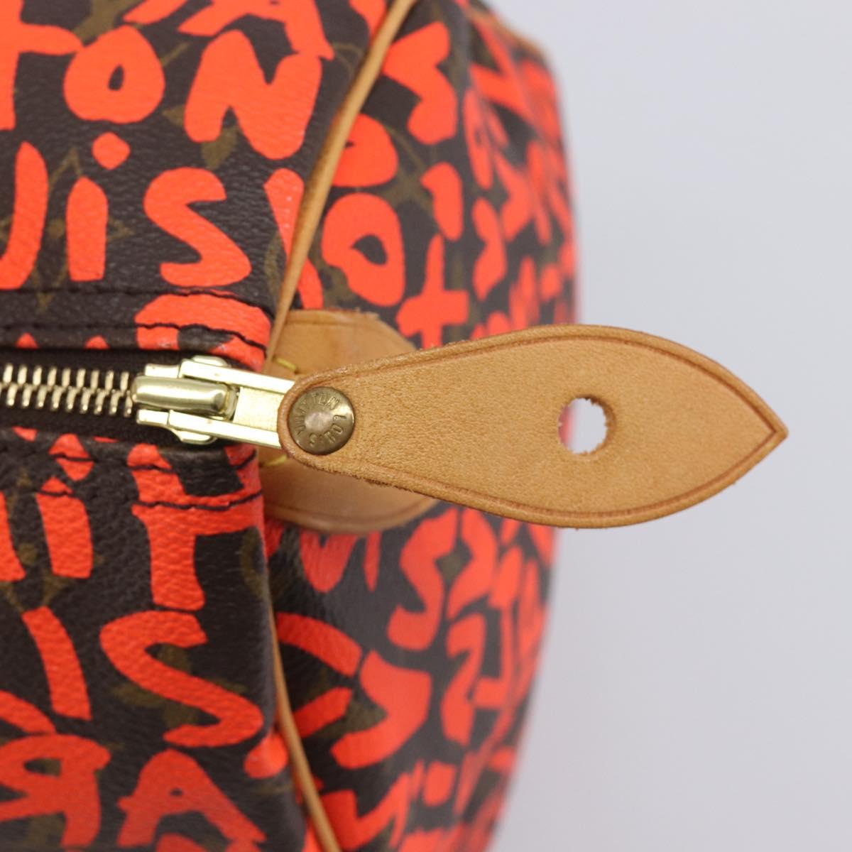 LOUIS VUITTON Monogram Graffiti Speedy 30 Bag Orange M93705 LV Auth 210903SAV