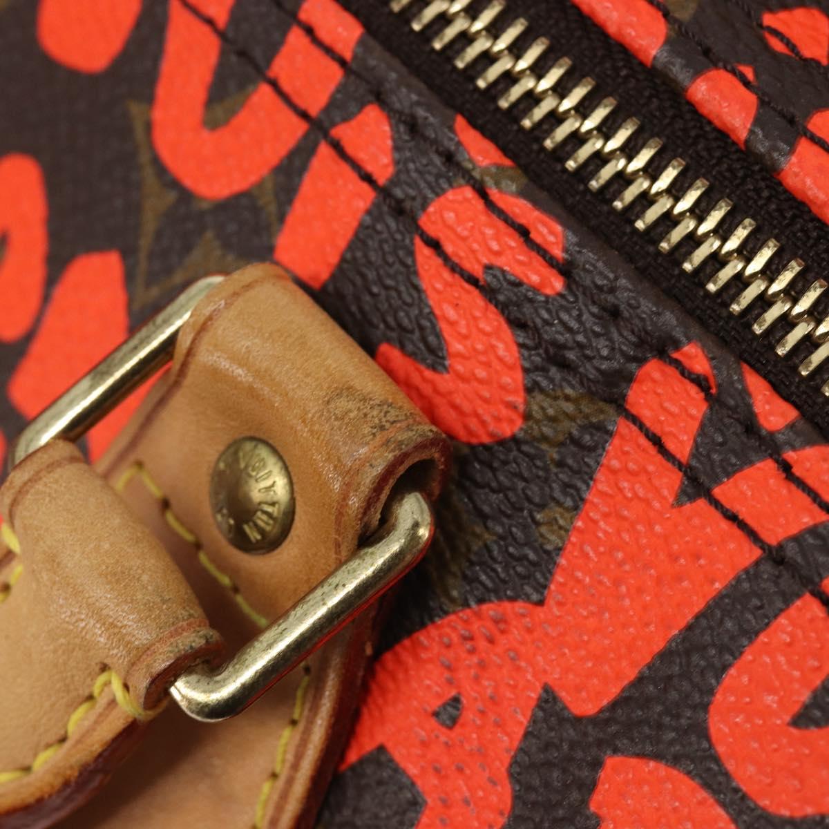 LOUIS VUITTON Monogram Graffiti Speedy 30 Bag Orange M93705 LV Auth 210903SAV