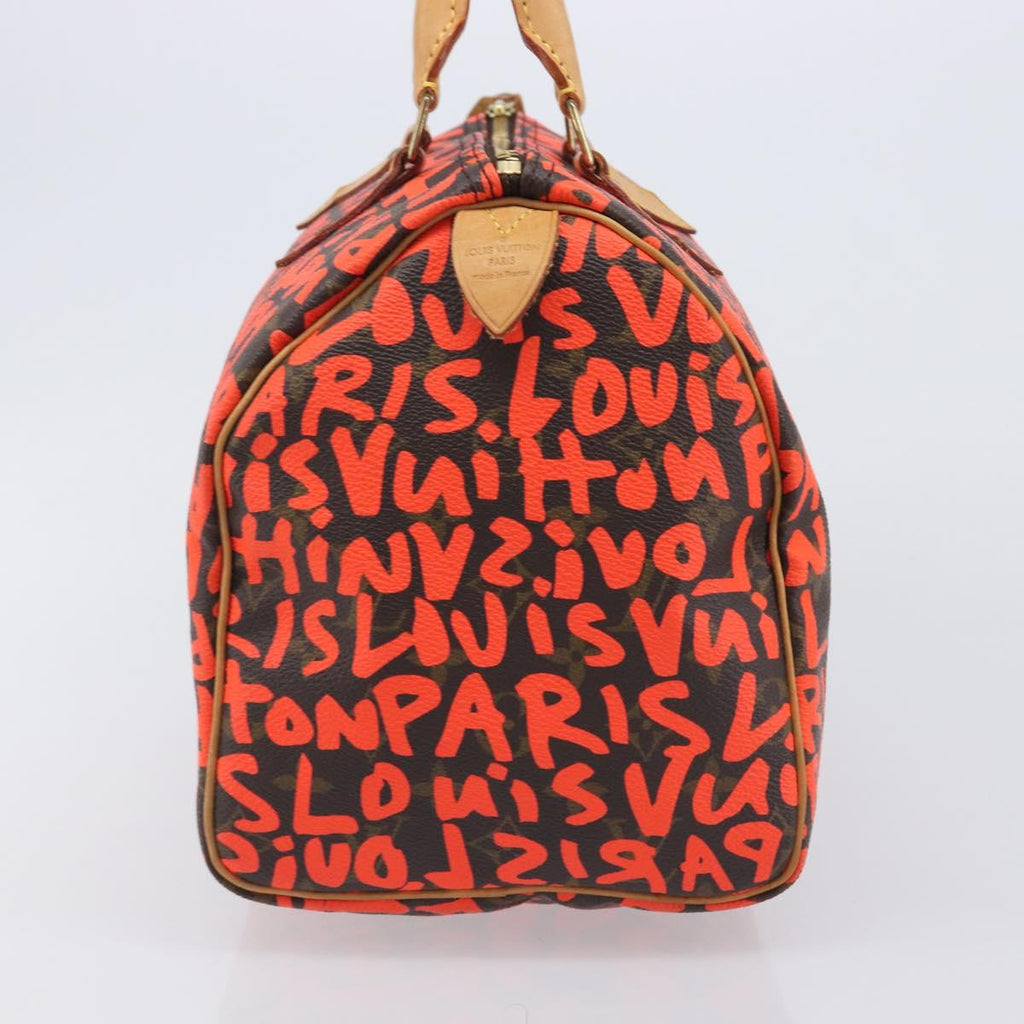 LOUIS VUITTON Monogram Graffiti Speedy 30 Bag Orange M93705 LV Auth 210903SAV
