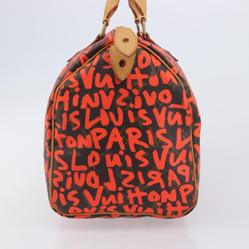 LOUIS VUITTON Monogram Graffiti Speedy 30 Bag Orange M93705 LV Auth 210903SAV