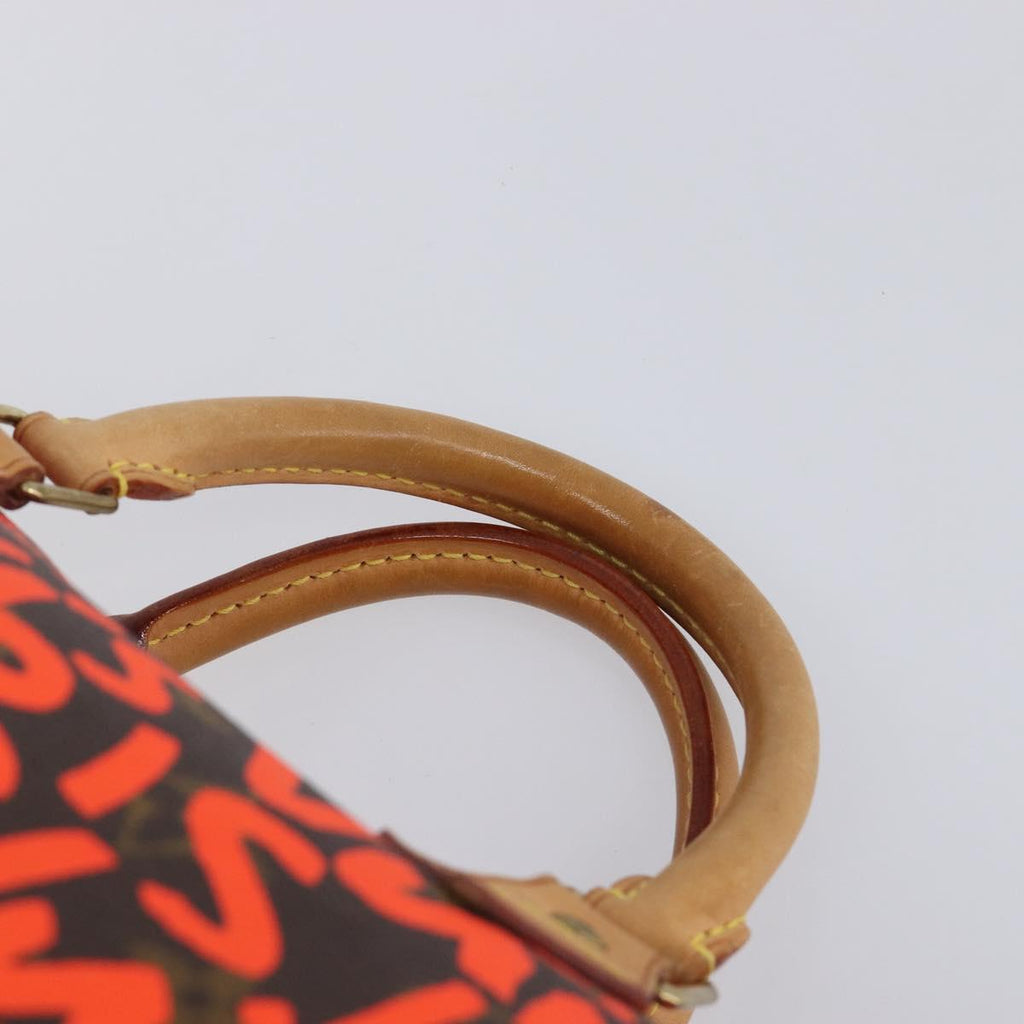 LOUIS VUITTON Monogram Graffiti Speedy 30 Bag Orange M93705 LV Auth 210903SAV