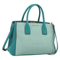 Miu Miu Madras Hand Bag Leather 2way Green Gold Auth 210919A