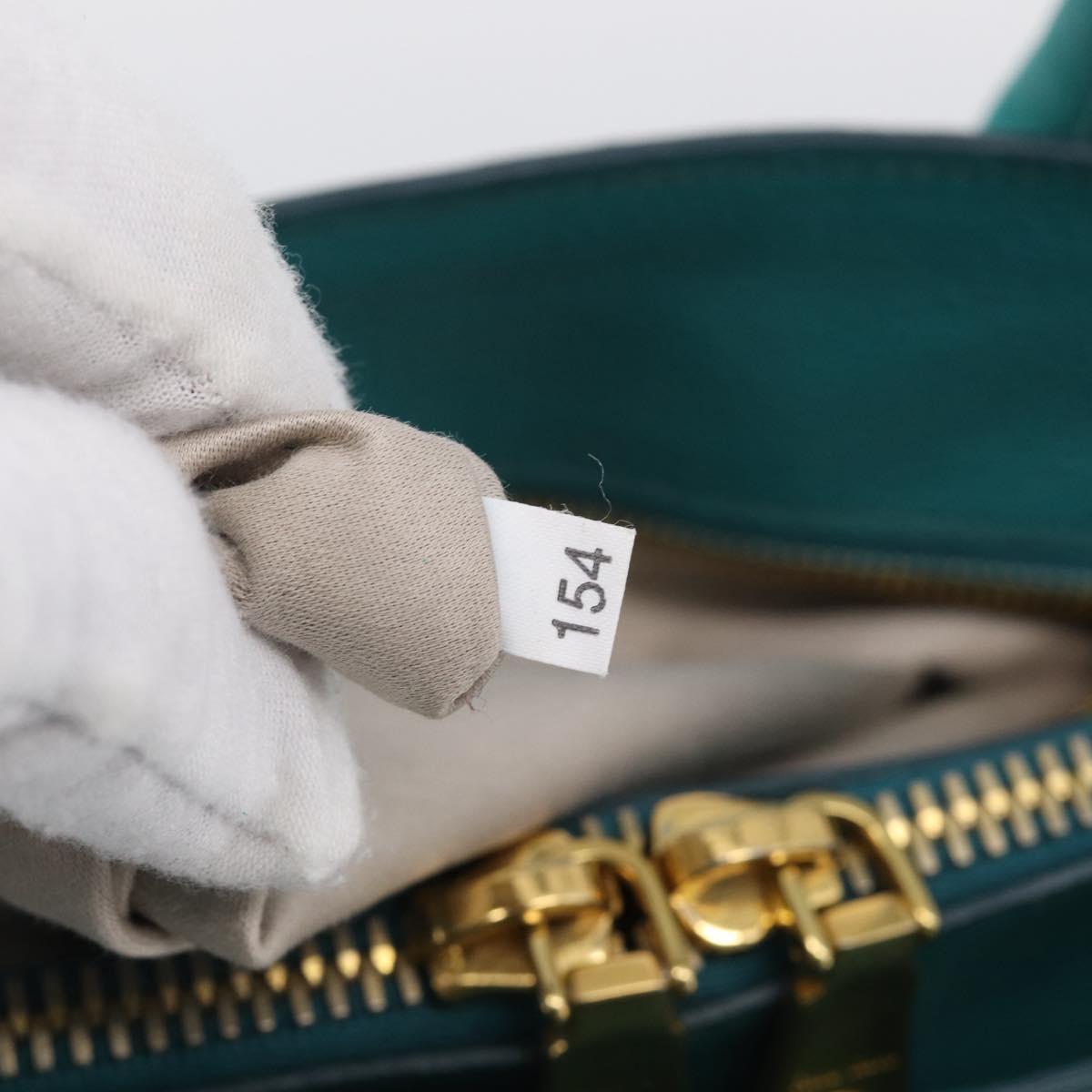 Miu Miu Madras Hand Bag Leather 2way Green Gold Auth 210919A