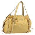 Miu Miu Vitellolux Tote Bag Leather Yellow Gold Auth 210922