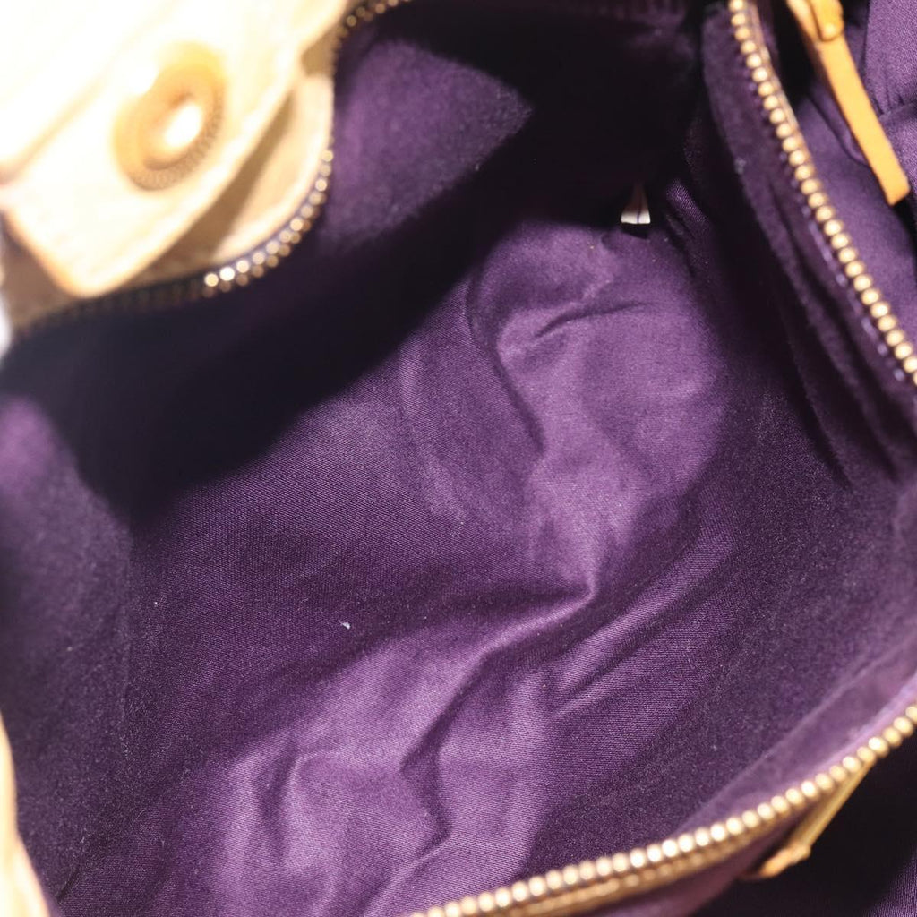 Miu Miu Vitellolux Tote Bag Leather Yellow Gold Auth 210922