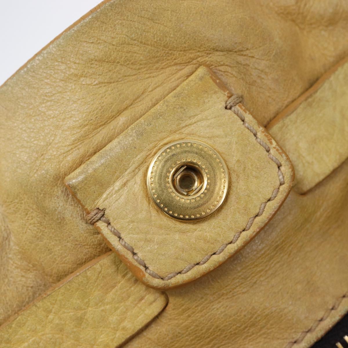 Miu Miu Vitellolux Tote Bag Leather Yellow Gold Auth 210922