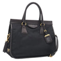 PRADA Hand Bag Nylon 2way Black Gold Auth 210925A