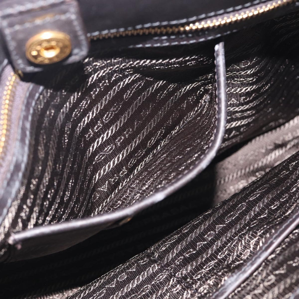 PRADA Hand Bag Nylon 2way Black Gold Auth 210925A