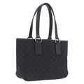 GUCCI GG Canvas Tote Bag Black Silver 113019 Auth 210930A