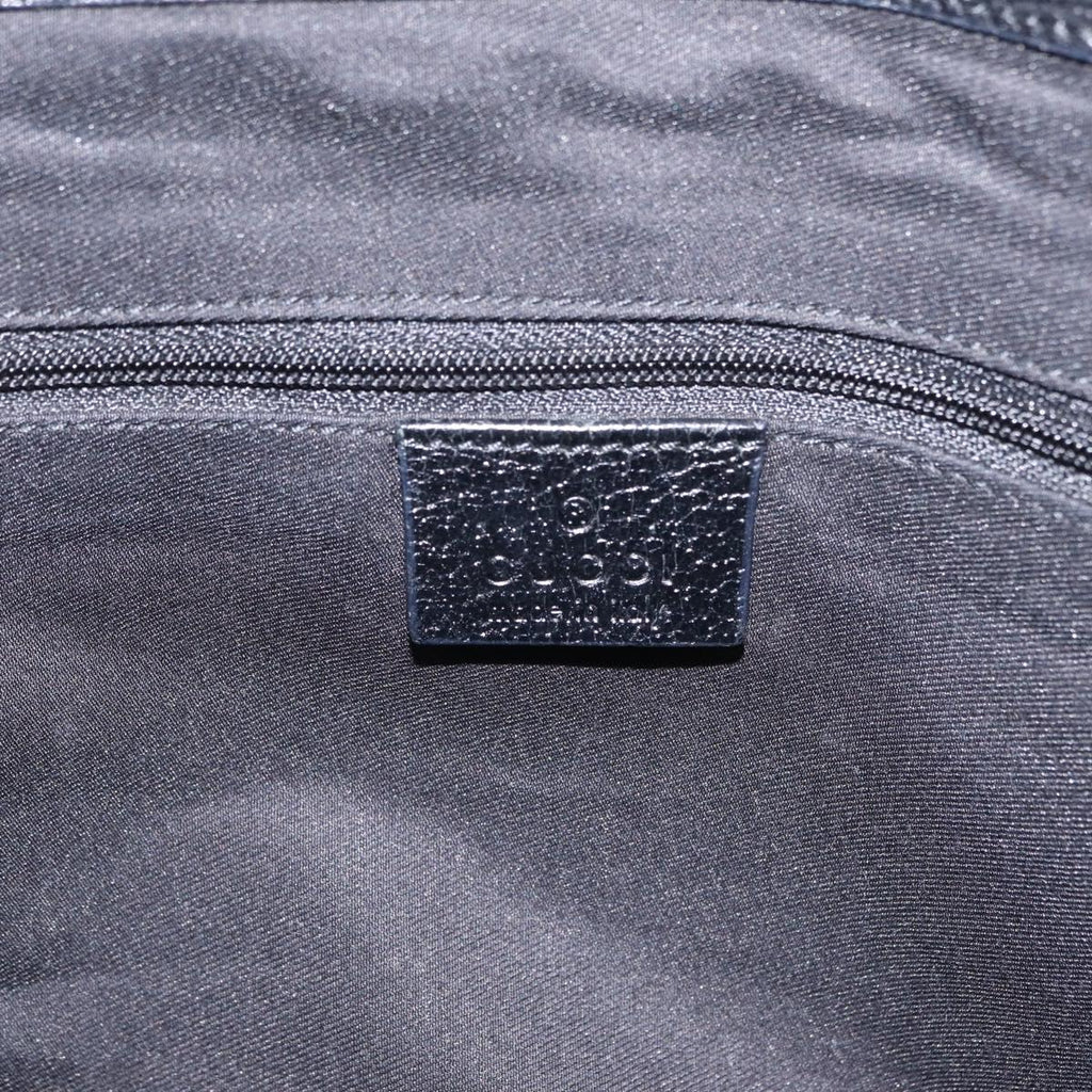 GUCCI GG Canvas Tote Bag Black Silver 113019 Auth 210930A