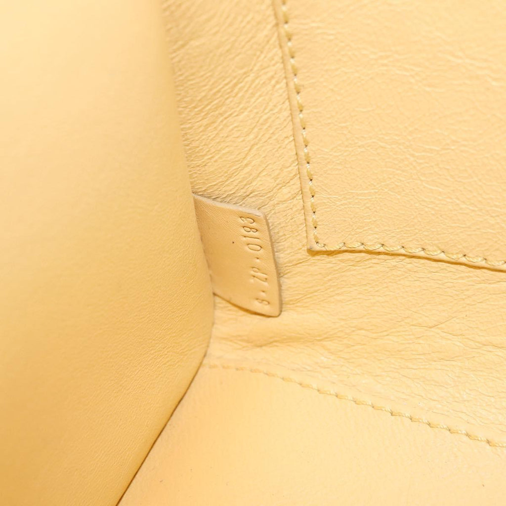 CELINE Luggage Nano Shopper Hand Bag Leather 2way Yellow Gold Auth 210931V