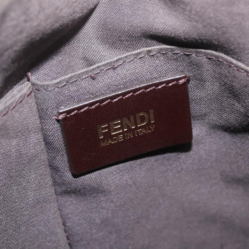 FENDI Zucca Canvas Shoulder Bag PVC Brown Black 7VA207 Auth 210935