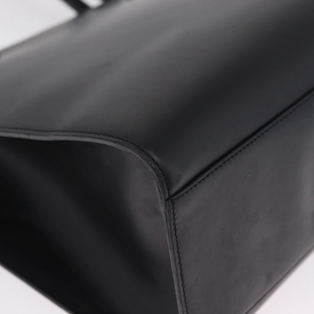 Cartier PANTHERE Tote Bag Leather Black Silver Auth 210936V