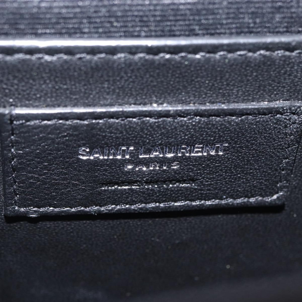 Saint Laurent Chain Shoulder Bag Leather Pink Silver Auth 210941M