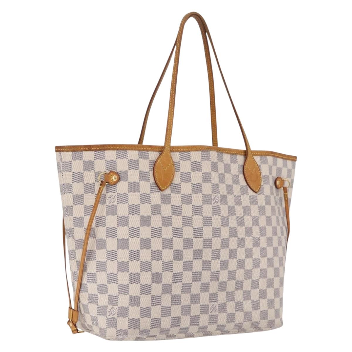 LOUIS VUITTON Damier Azur Neverfull MM Tote Bag N41605 LV Auth 210946A