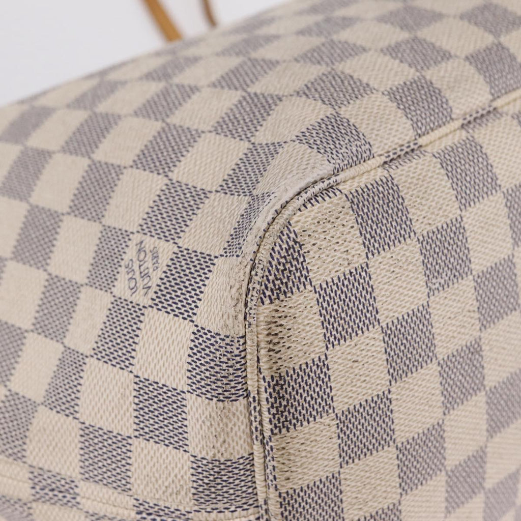 LOUIS VUITTON Damier Azur Neverfull MM Tote Bag N41605 LV Auth 210946A
