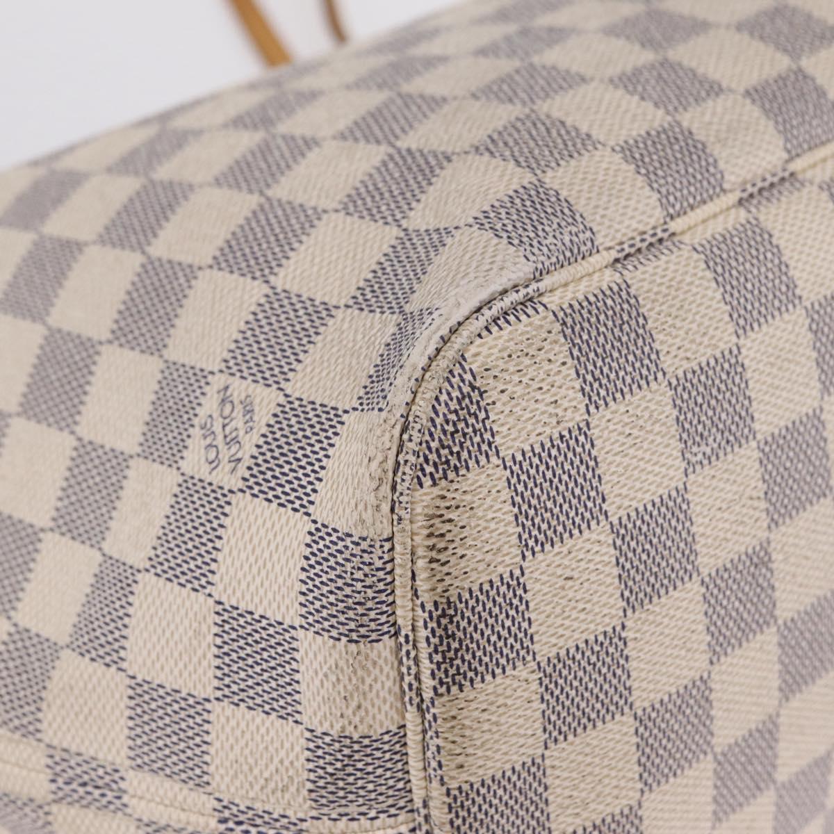 LOUIS VUITTON Damier Azur Neverfull MM Tote Bag N41605 LV Auth 210946A
