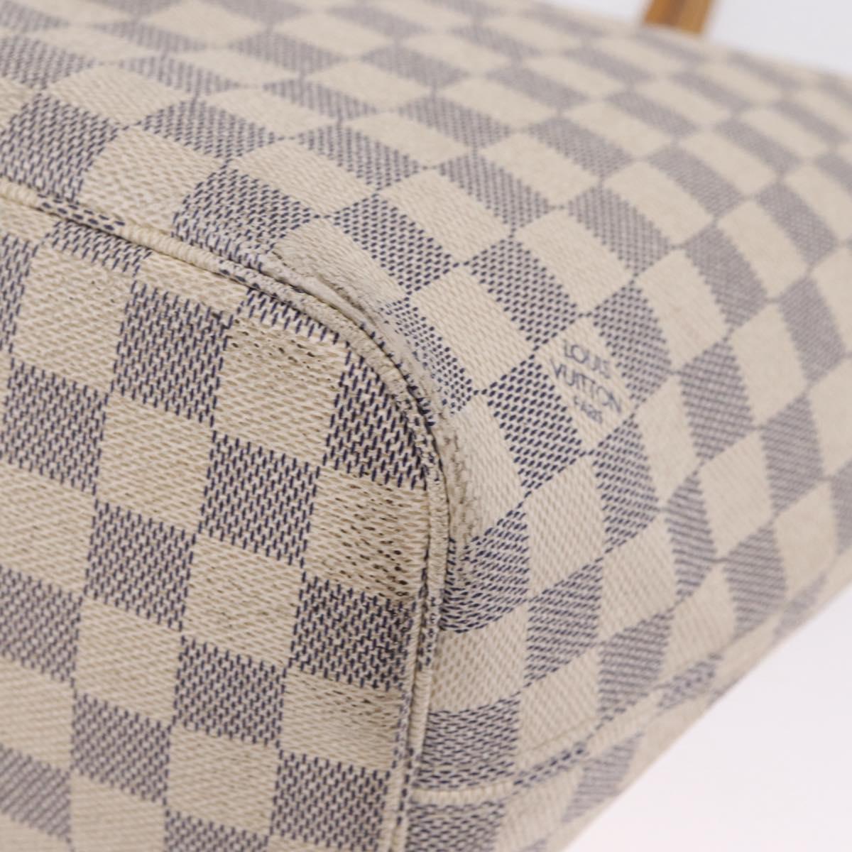 LOUIS VUITTON Damier Azur Neverfull MM Tote Bag N41605 LV Auth 210946A