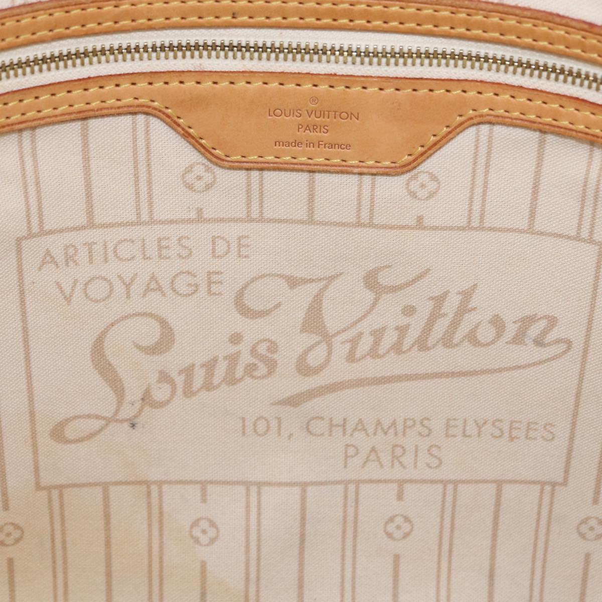 LOUIS VUITTON Damier Azur Neverfull MM Tote Bag N41605 LV Auth 210946A