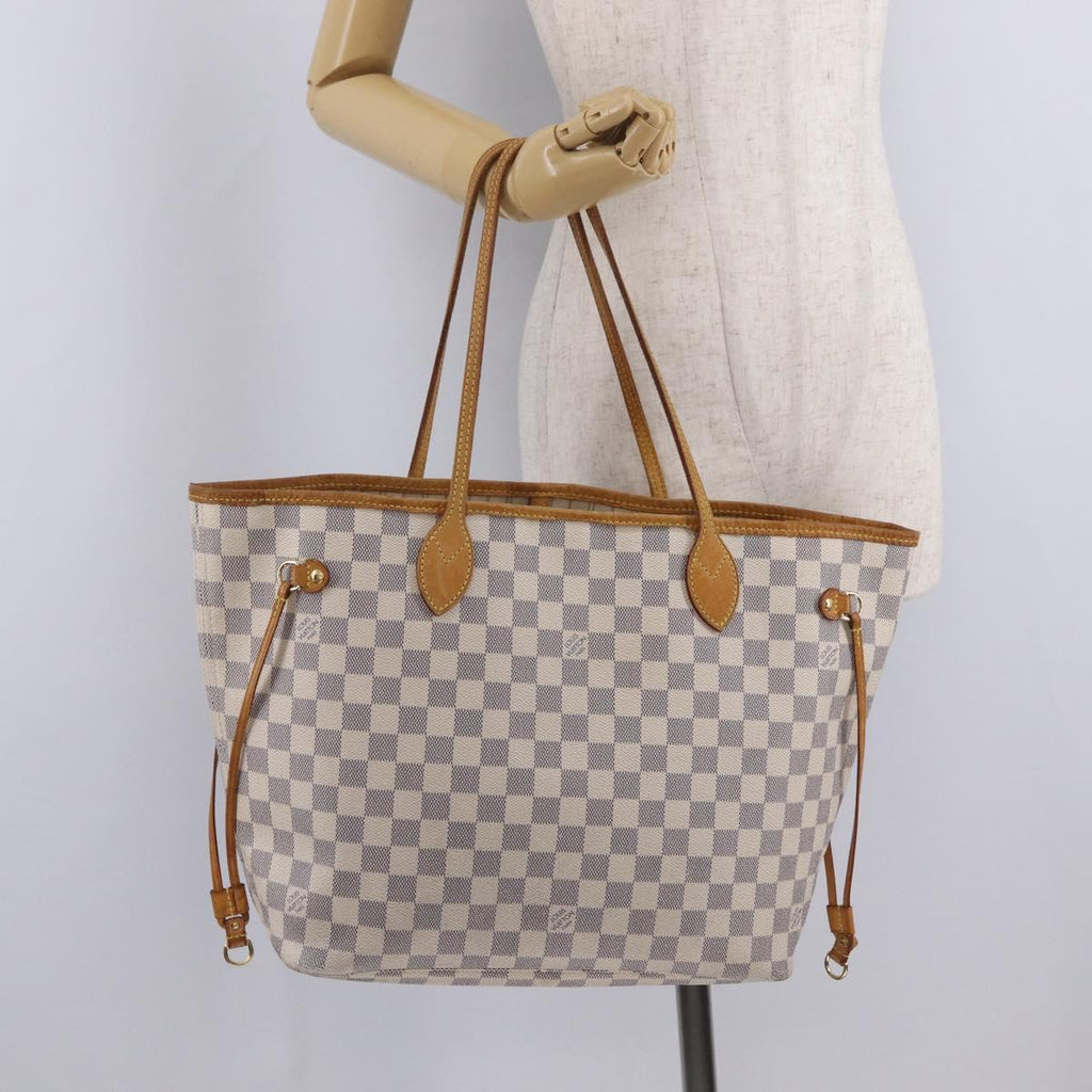 LOUIS VUITTON Damier Azur Neverfull MM Tote Bag N41605 LV Auth 210946A