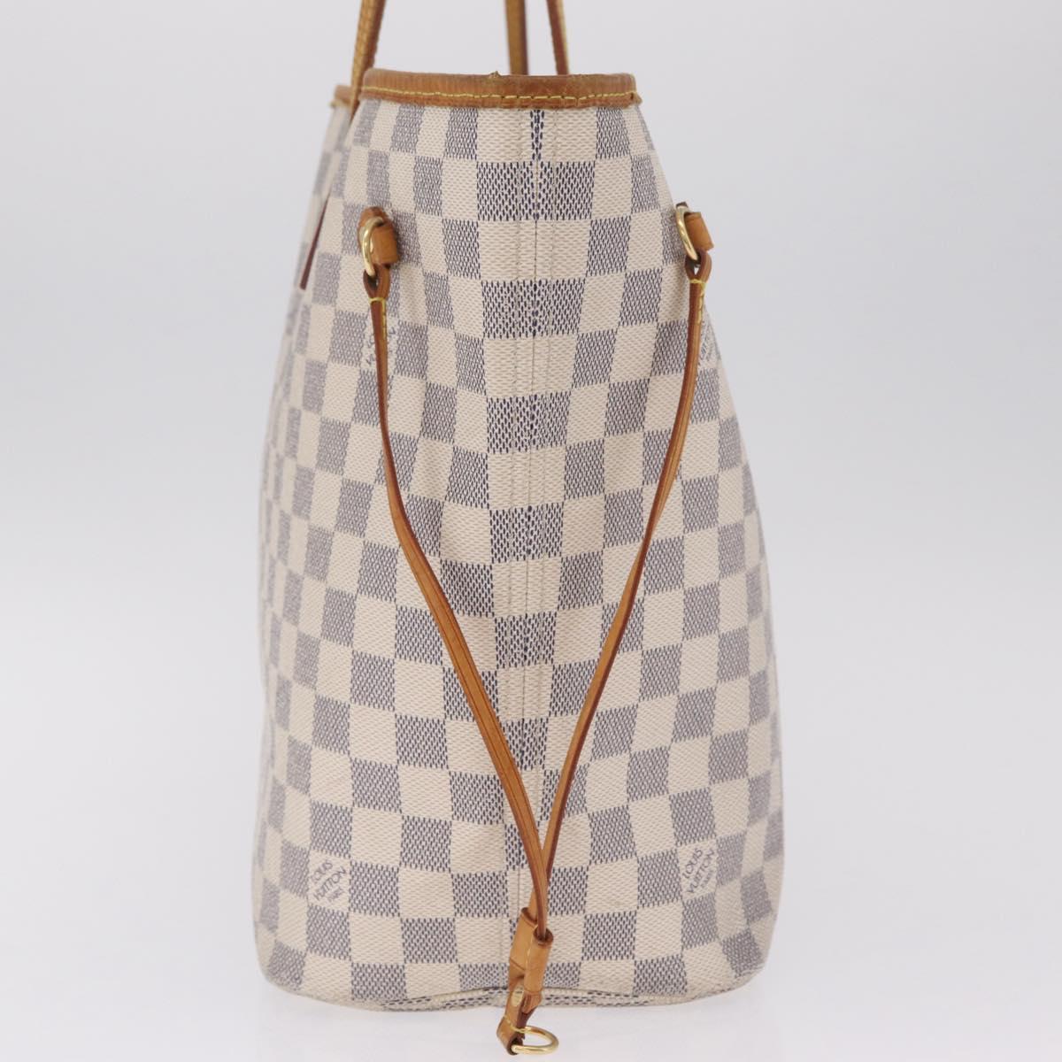 LOUIS VUITTON Damier Azur Neverfull MM Tote Bag N41605 LV Auth 210946A