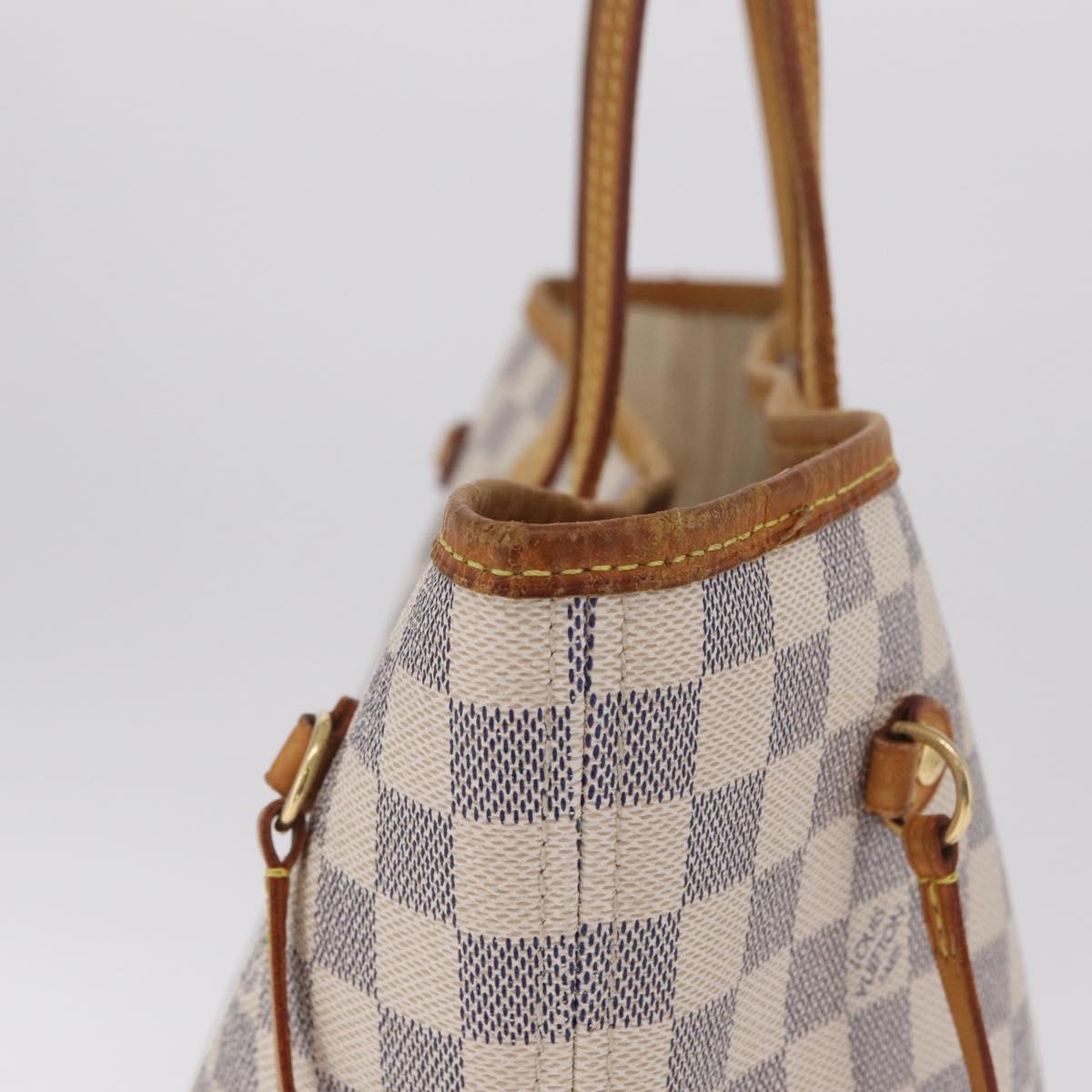 LOUIS VUITTON Damier Azur Neverfull MM Tote Bag N41605 LV Auth 210946A