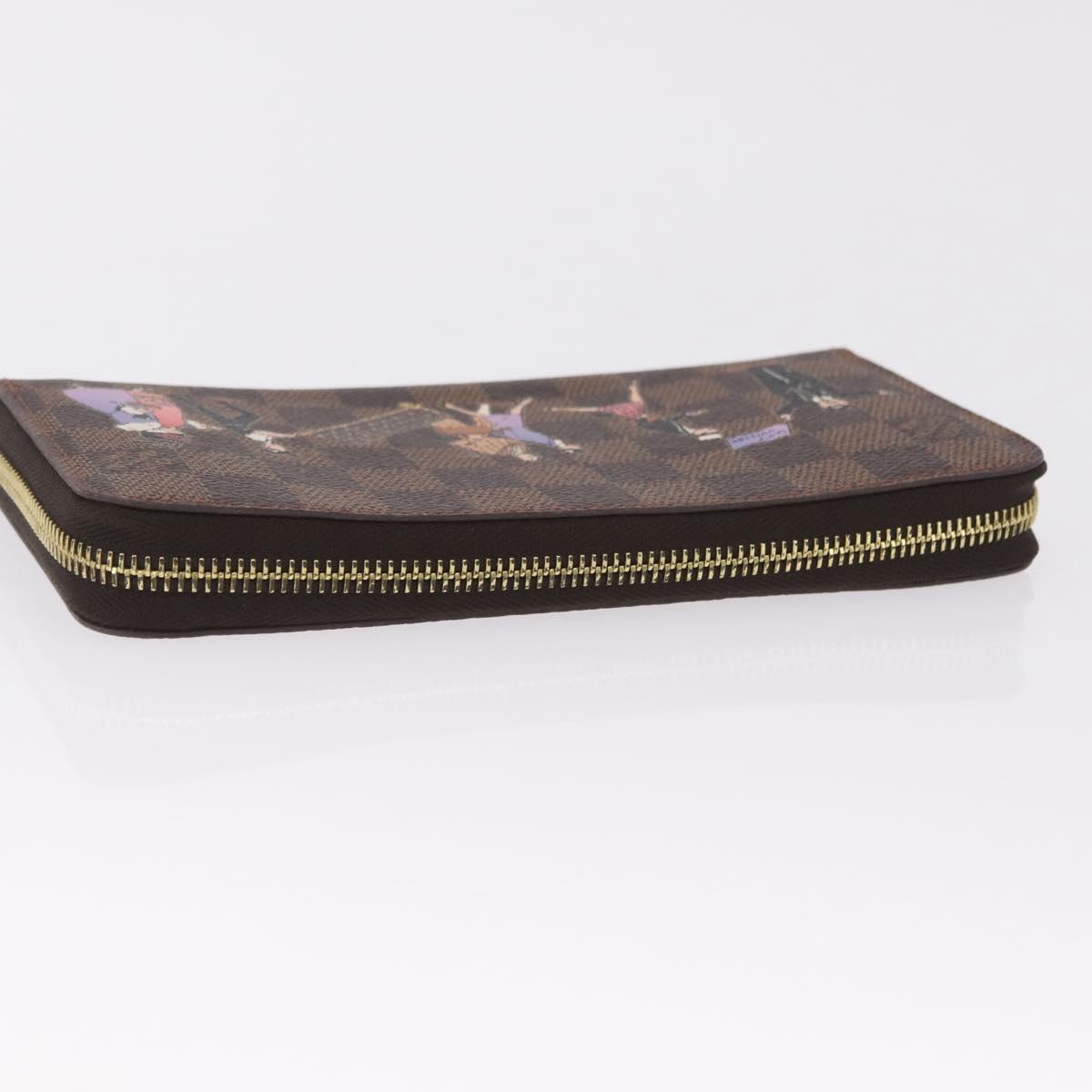 LOUIS VUITTON Damier Ebene Zippy Wallet Long Wallet N63004 LV Auth 210960M