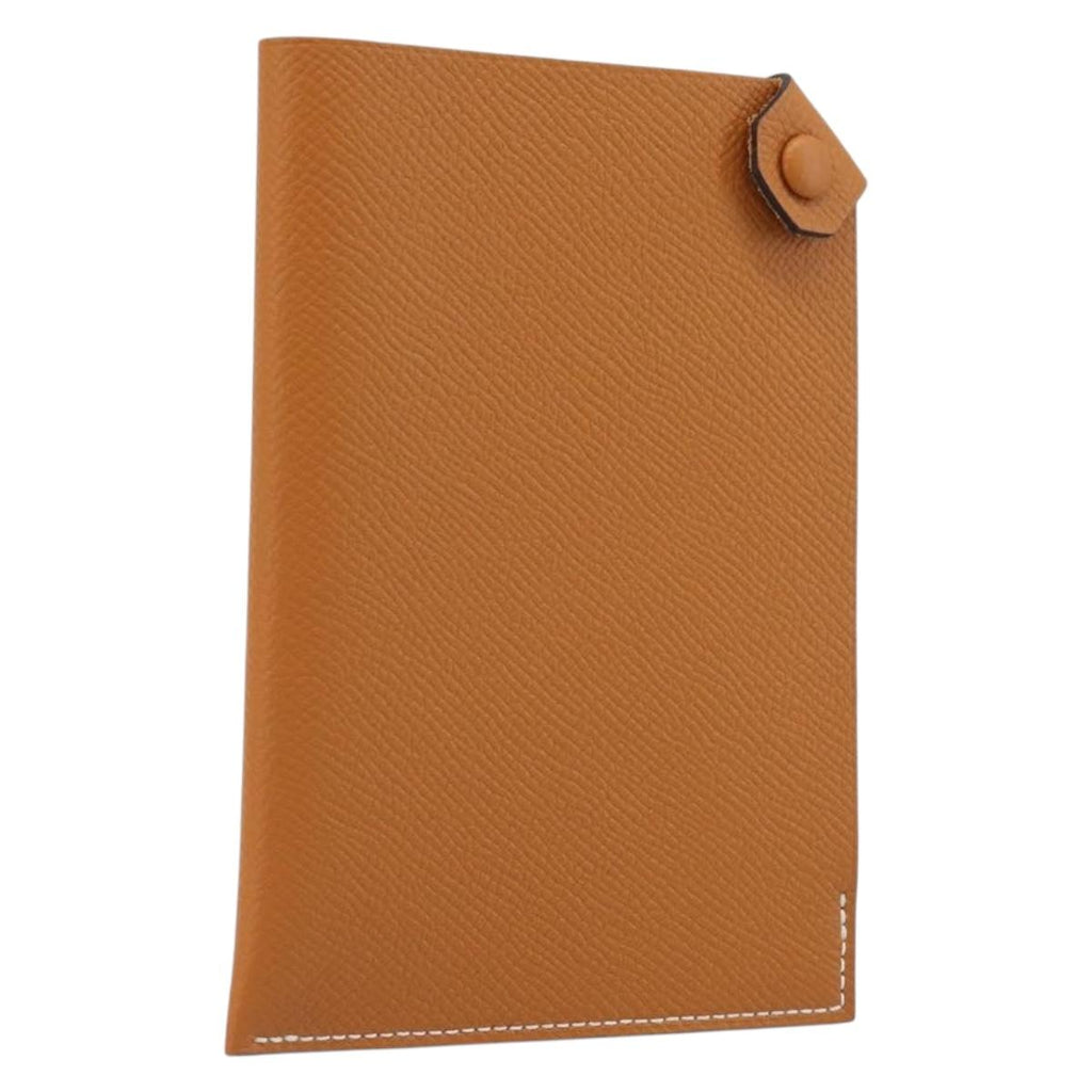HERMES Tarmac PM Passport Case Leather Beige Auth 210965M