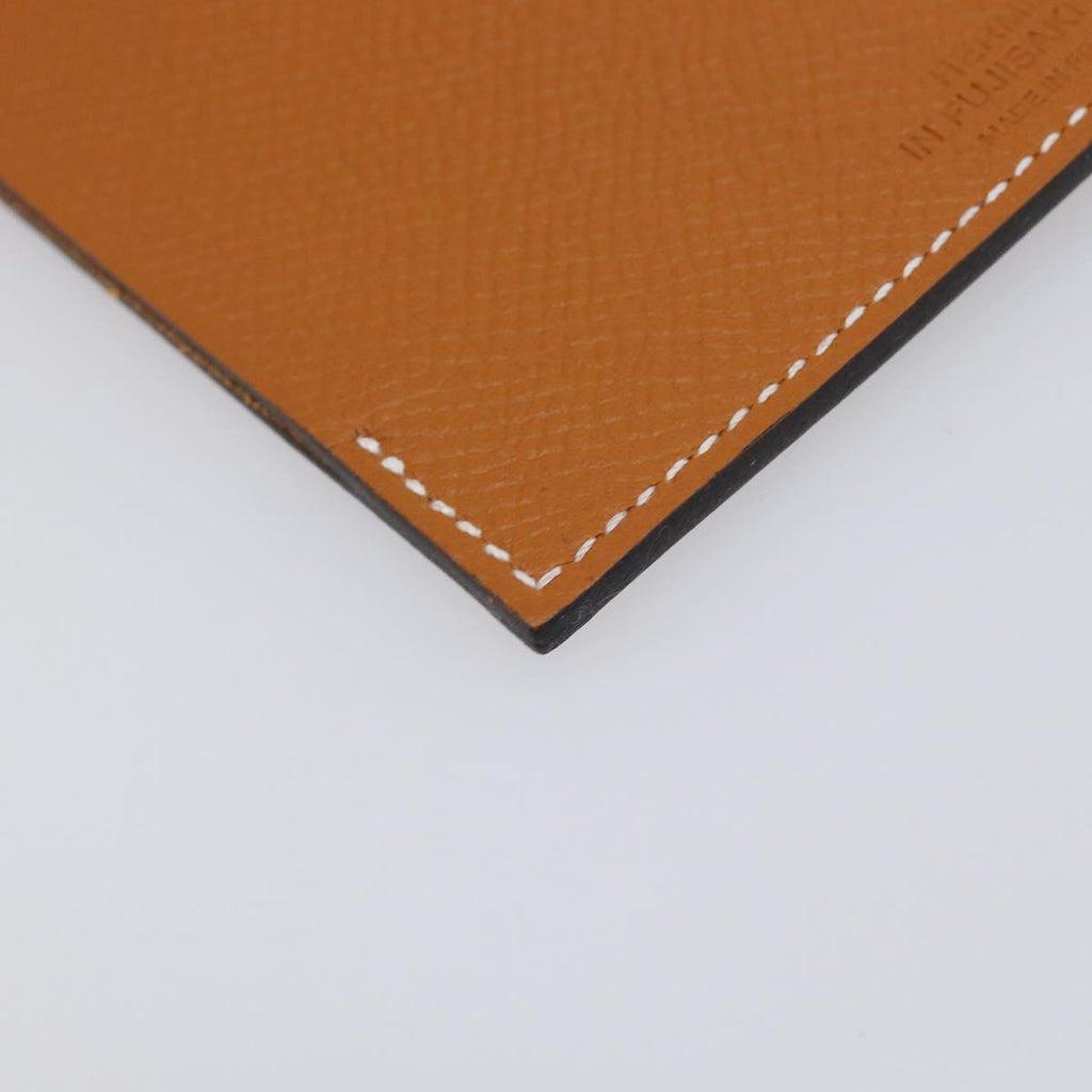 HERMES Tarmac PM Passport Case Leather Beige Auth 210965M