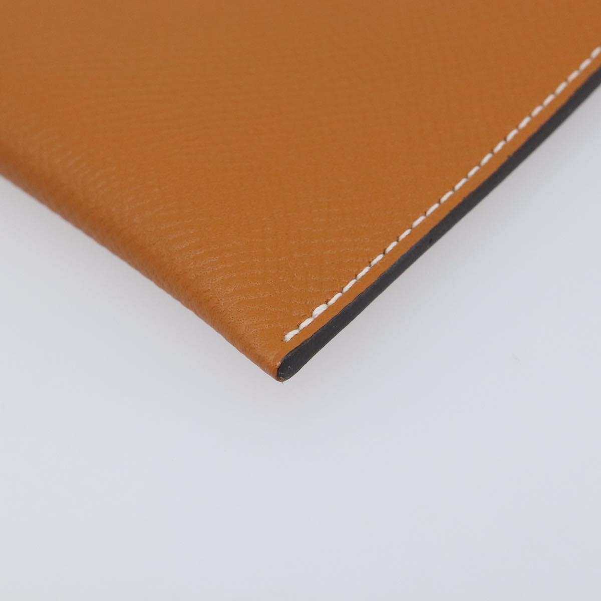 HERMES Tarmac PM Passport Case Leather Beige Auth 210965M