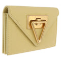 Bottega Veneta Card Case Leather Yellow Gold Auth 210968M