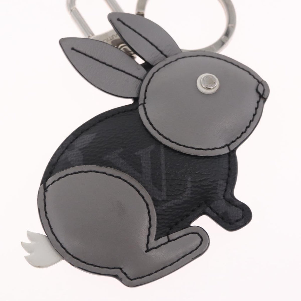 LOUIS VUITTON Monogram Eclipse Porte Cles Animal Rabbit M63224 Auth 210974M