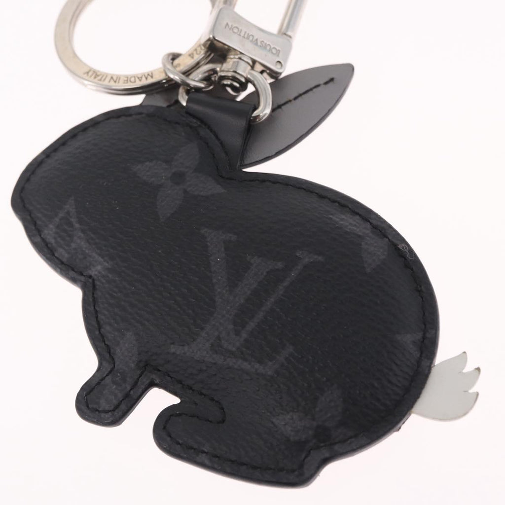 LOUIS VUITTON Monogram Eclipse Porte Cles Animal Rabbit M63224 Auth 210974M