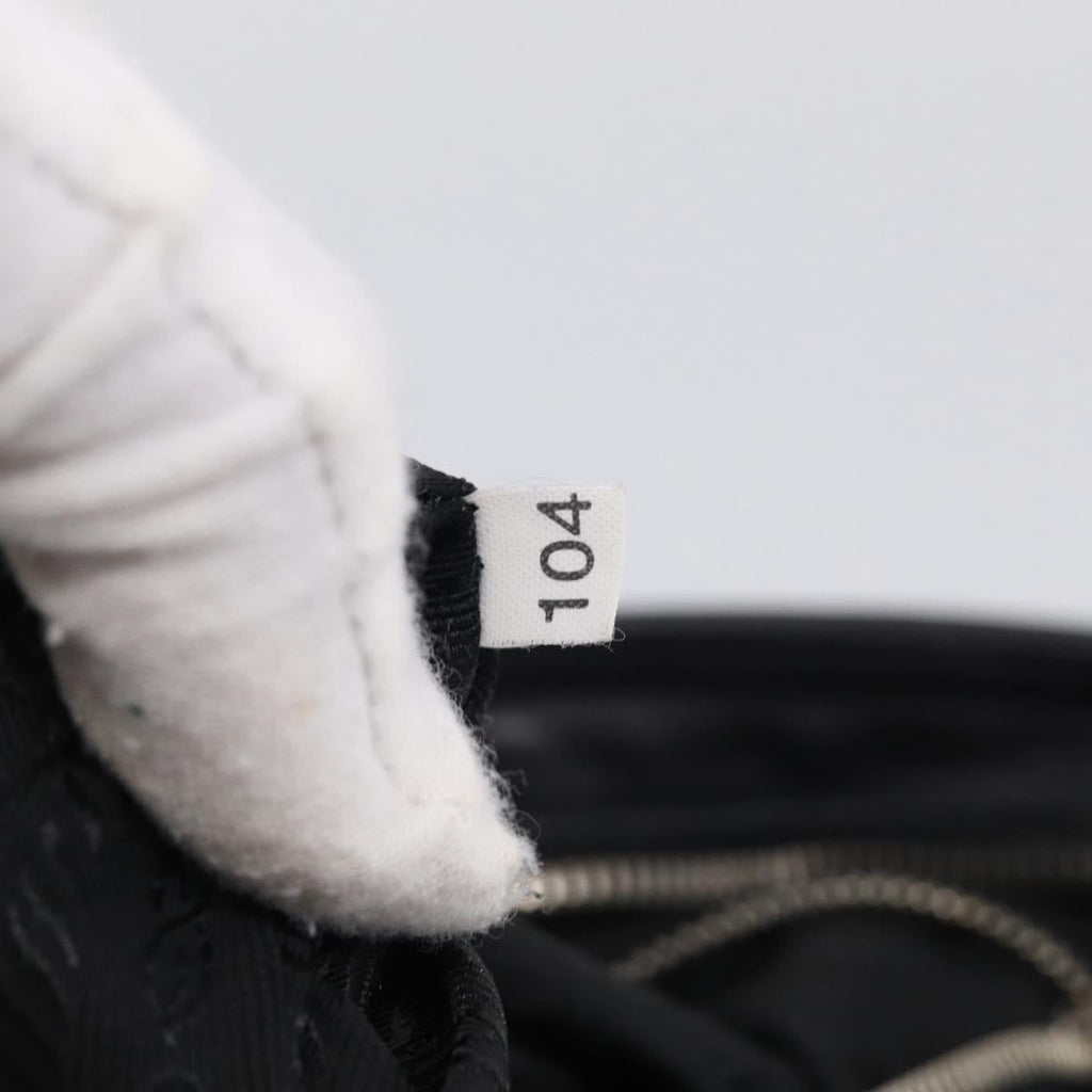 PRADA Shoulder Bag Leather Black Silver Auth 210992V
