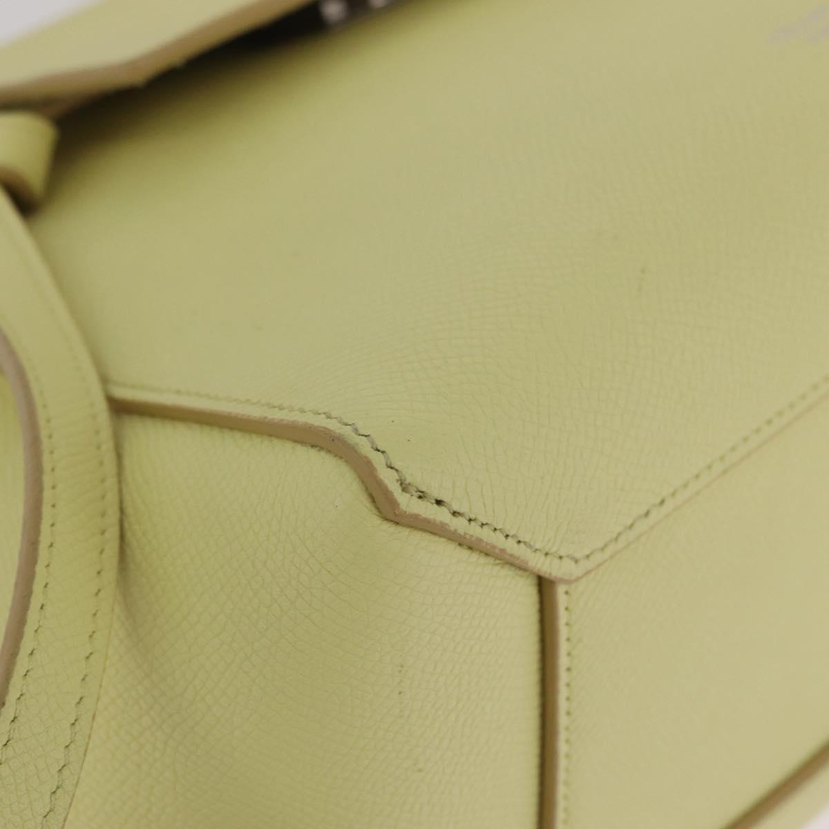 CELINE Belt Bag Hand Bag Leather 2way Yellow Silver Auth 210995V