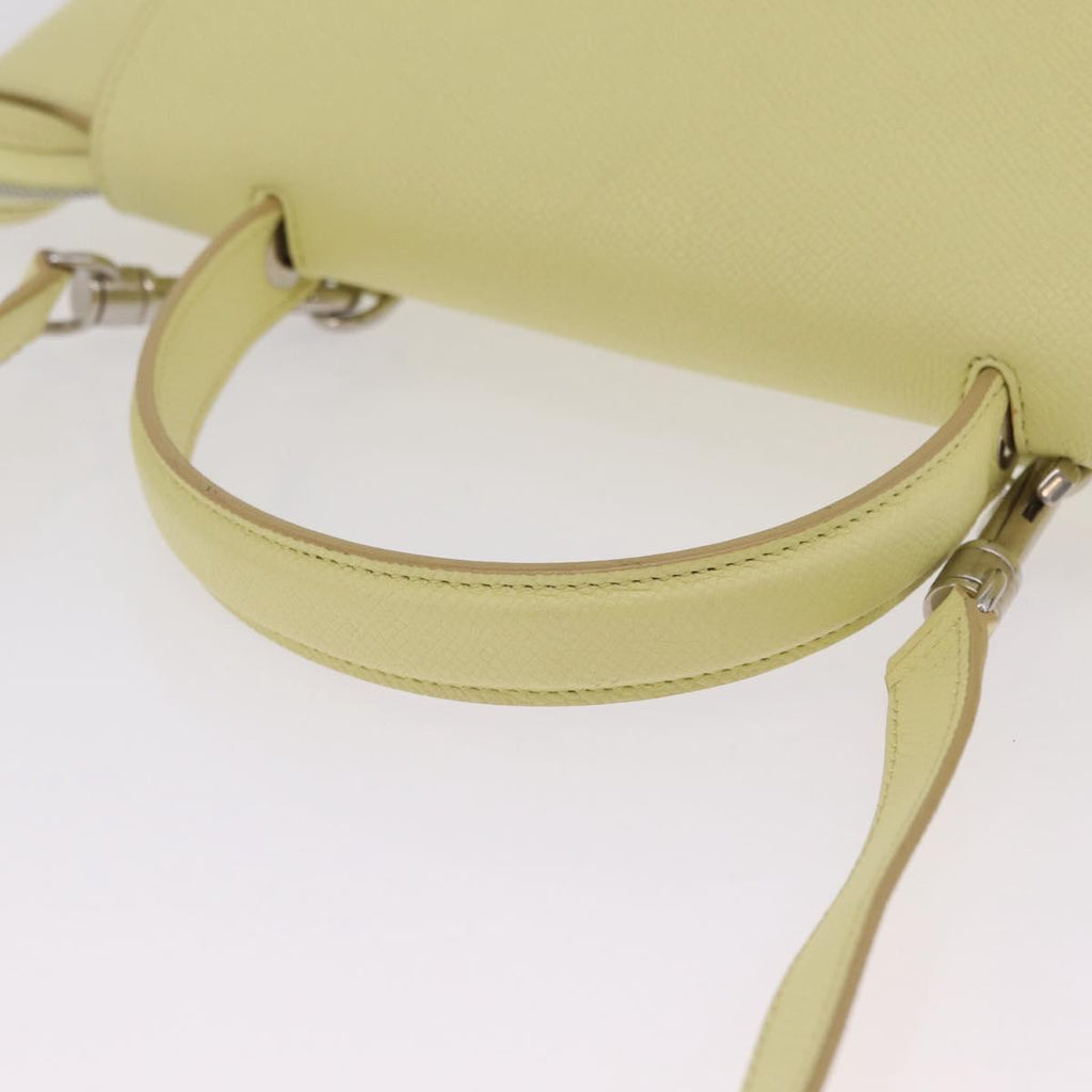 CELINE Belt Bag Hand Bag Leather 2way Yellow Silver Auth 210995V