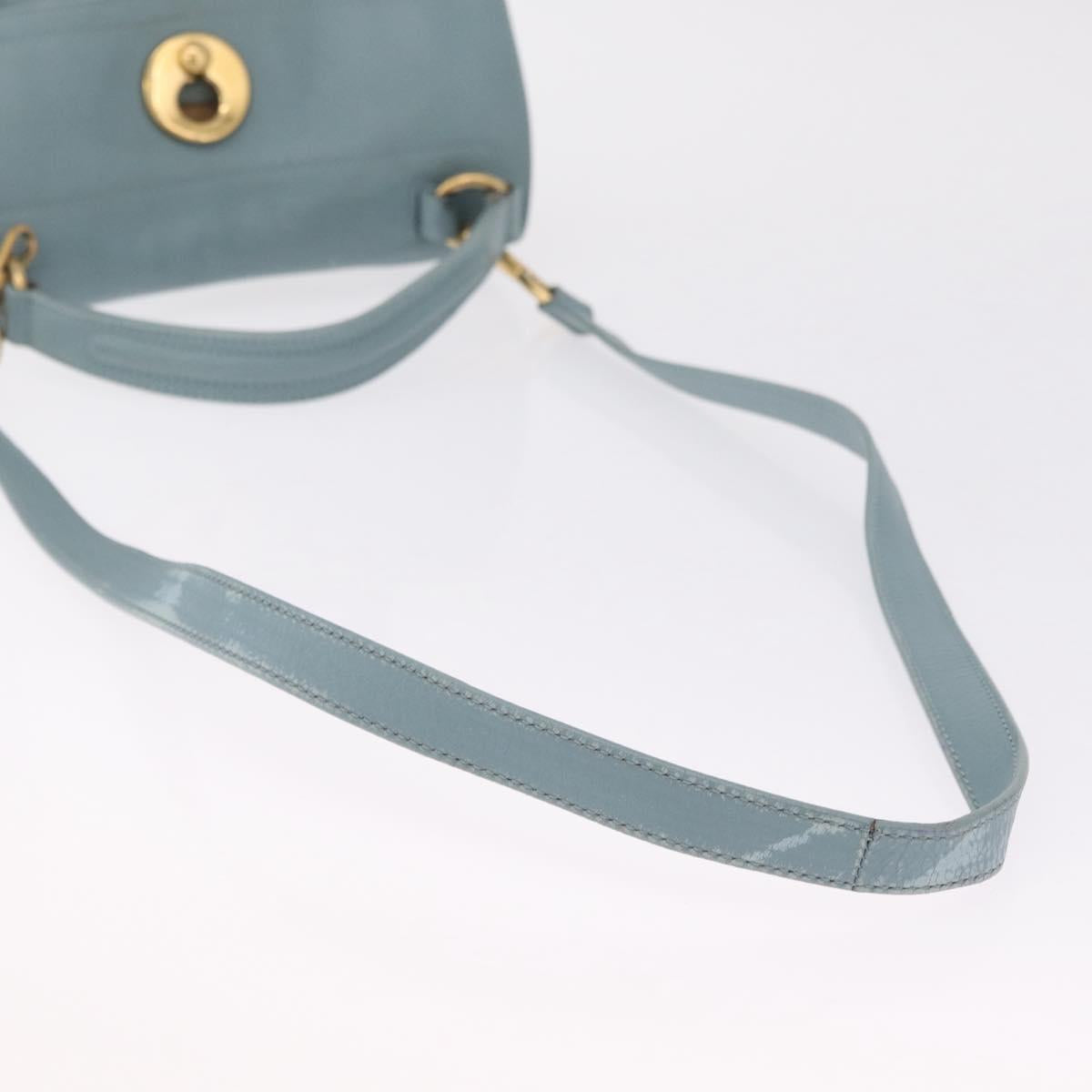 Saint Laurent Muse To Hand Bag Leather 2way Light Blue Gold 283731 Auth 211010V