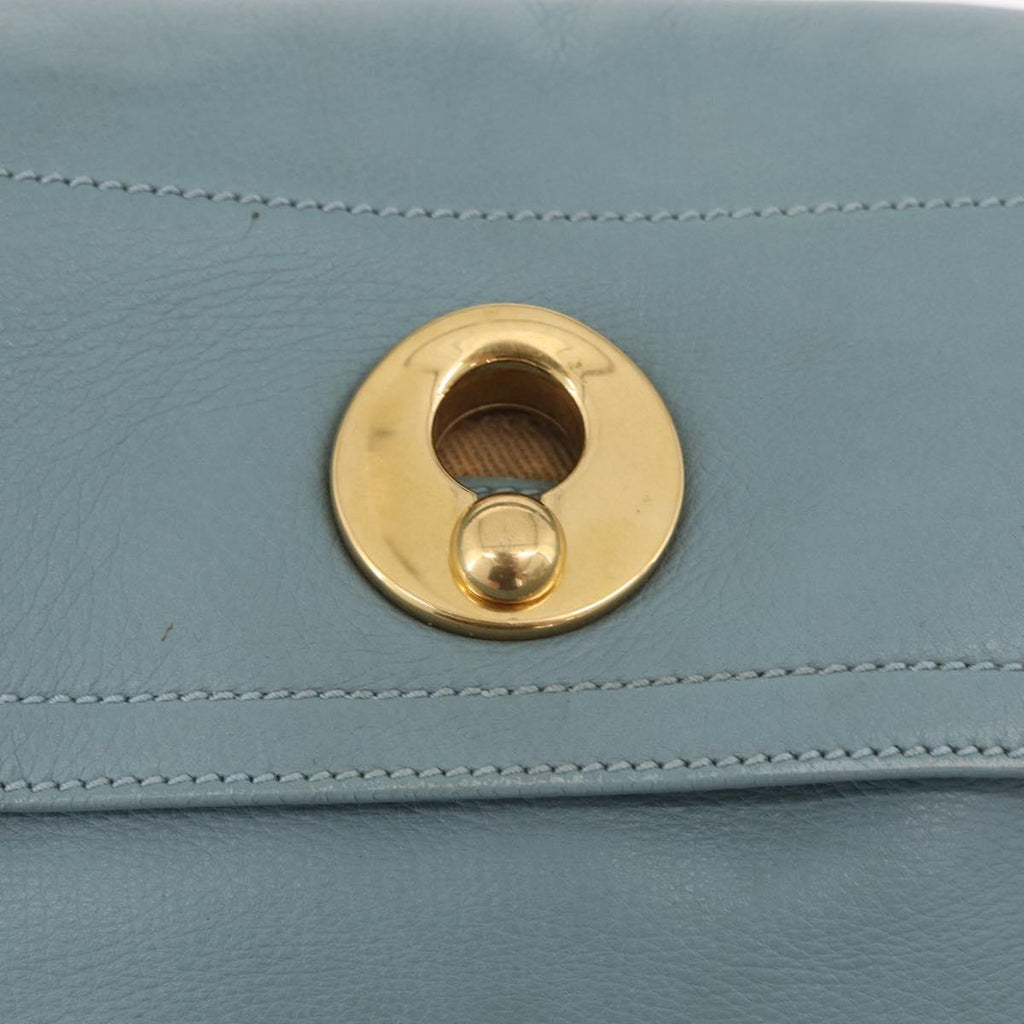 Saint Laurent Muse To Hand Bag Leather 2way Light Blue Gold 283731 Auth 211010V