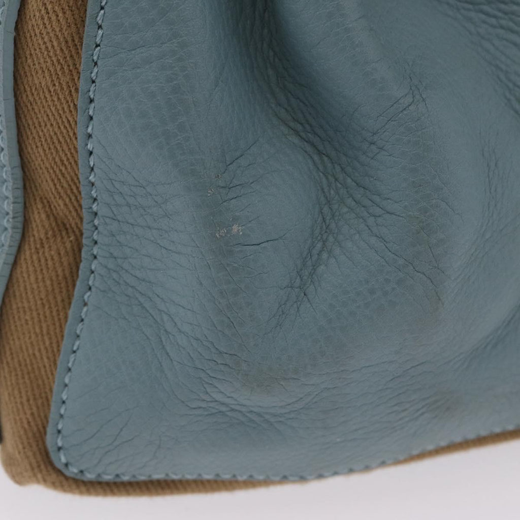 Saint Laurent Muse To Hand Bag Leather 2way Light Blue Gold 283731 Auth 211010V