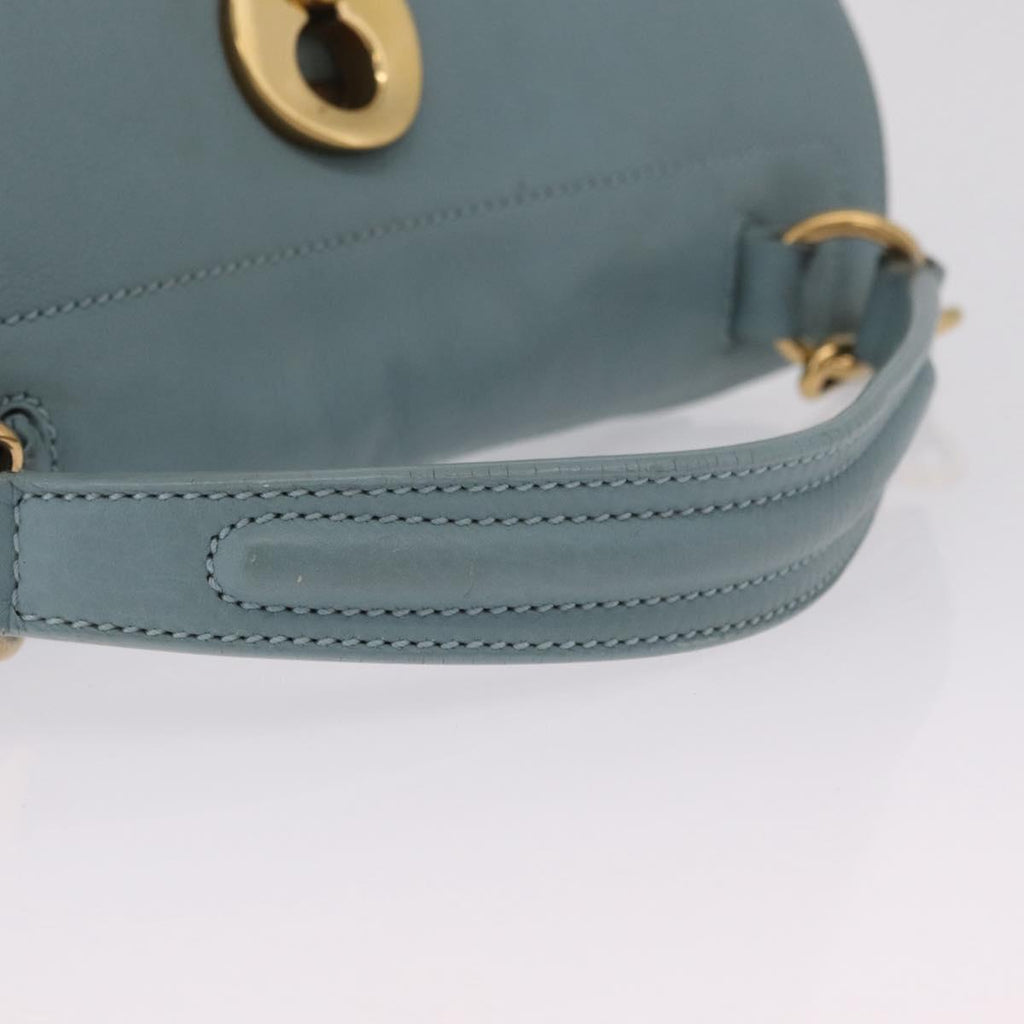 Saint Laurent Muse To Hand Bag Leather 2way Light Blue Gold 283731 Auth 211010V
