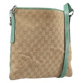 GUCCI GG Canvas Shoulder Bag Beige Silver 113013 Auth 211027
