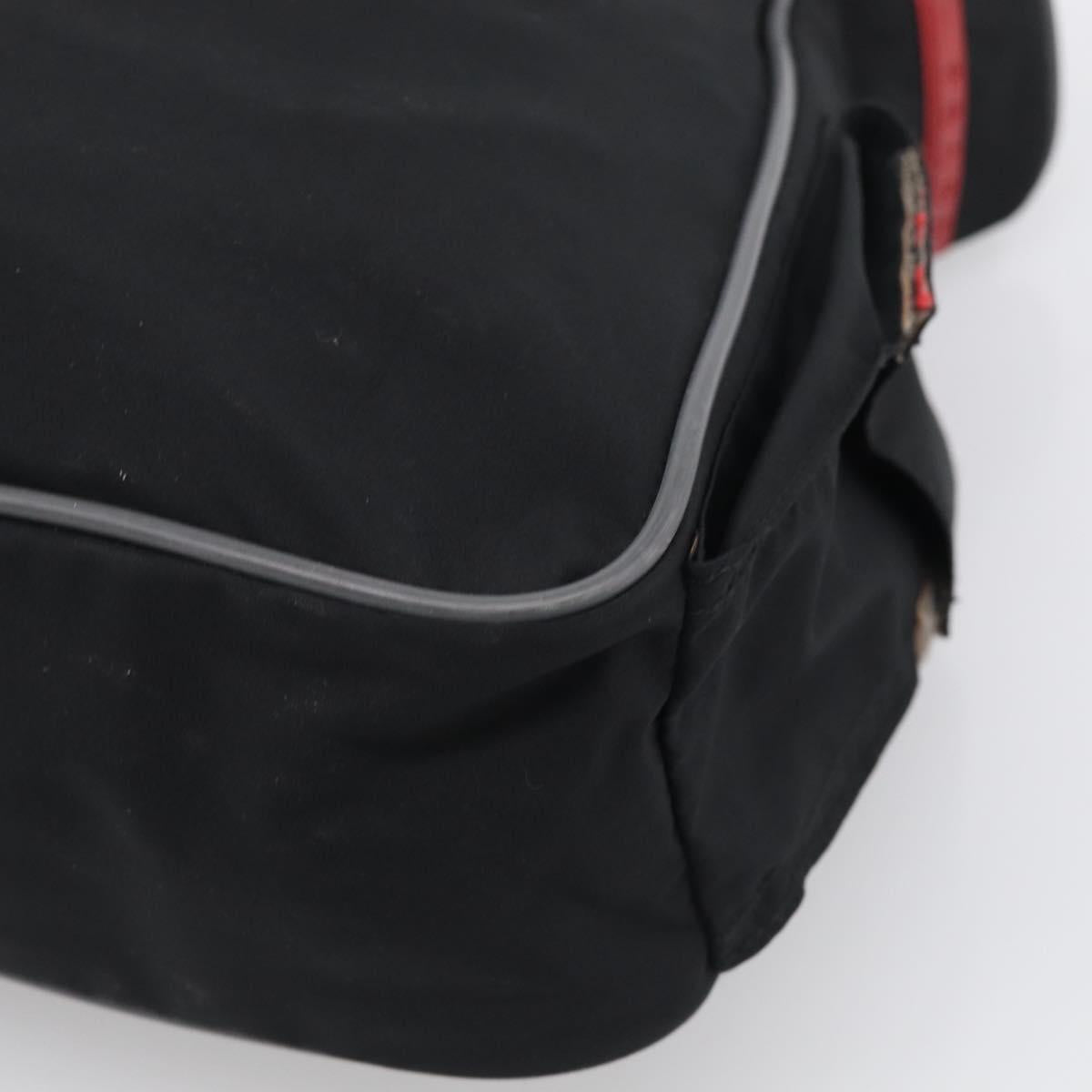 PRADA Shoulder Bag Nylon Black Silver Auth 211044A