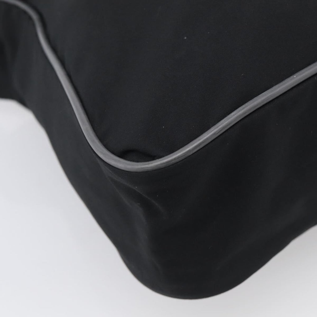 PRADA Shoulder Bag Nylon Black Silver Auth 211044A