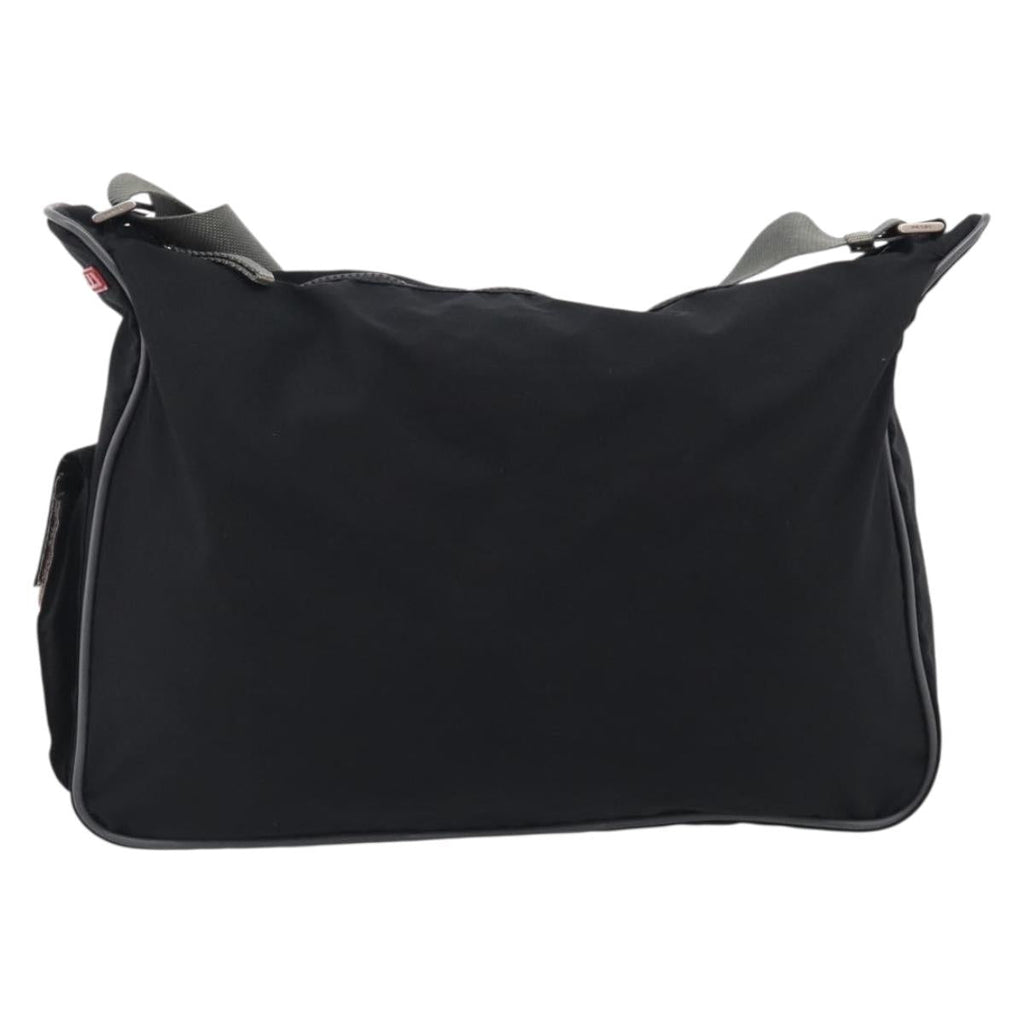 PRADA Shoulder Bag Nylon Black Silver Auth 211044A