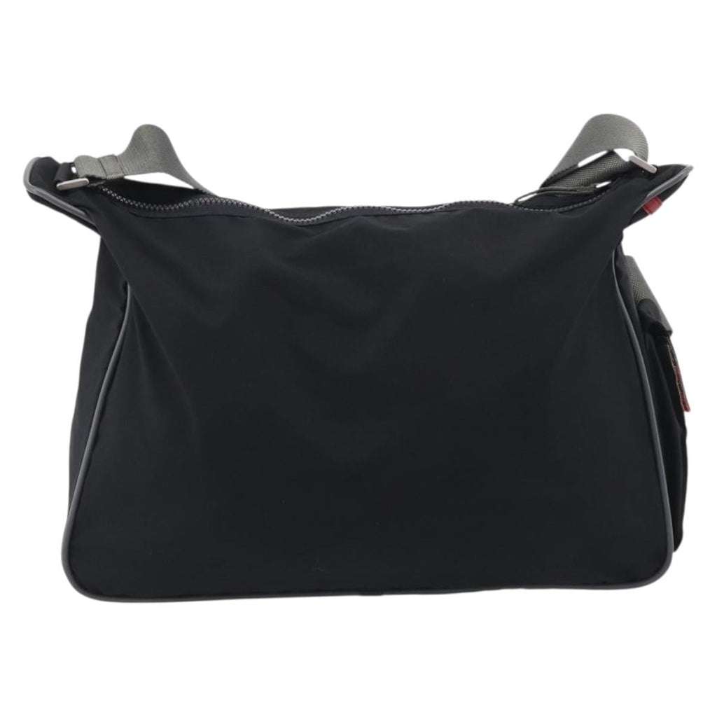 PRADA Shoulder Bag Nylon Black Silver Auth 211044A
