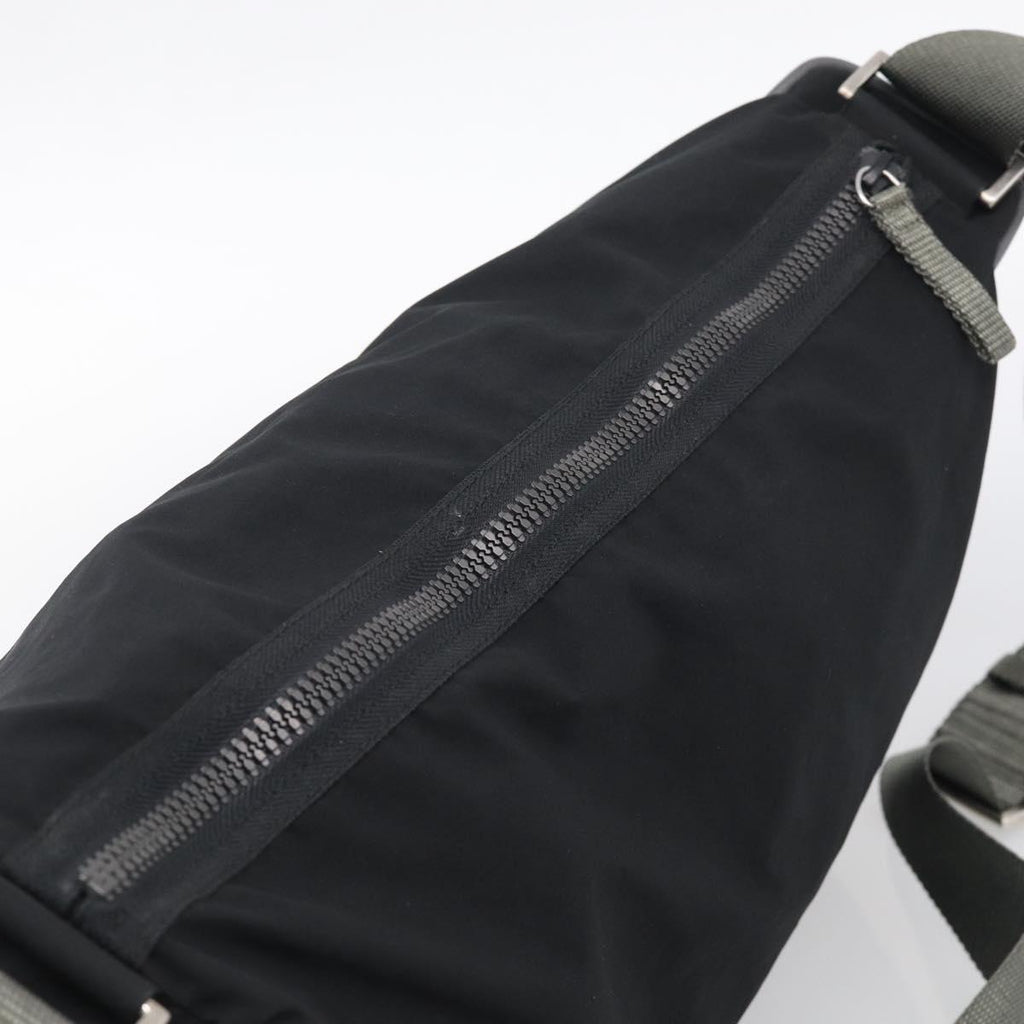 PRADA Shoulder Bag Nylon Black Silver Auth 211044A