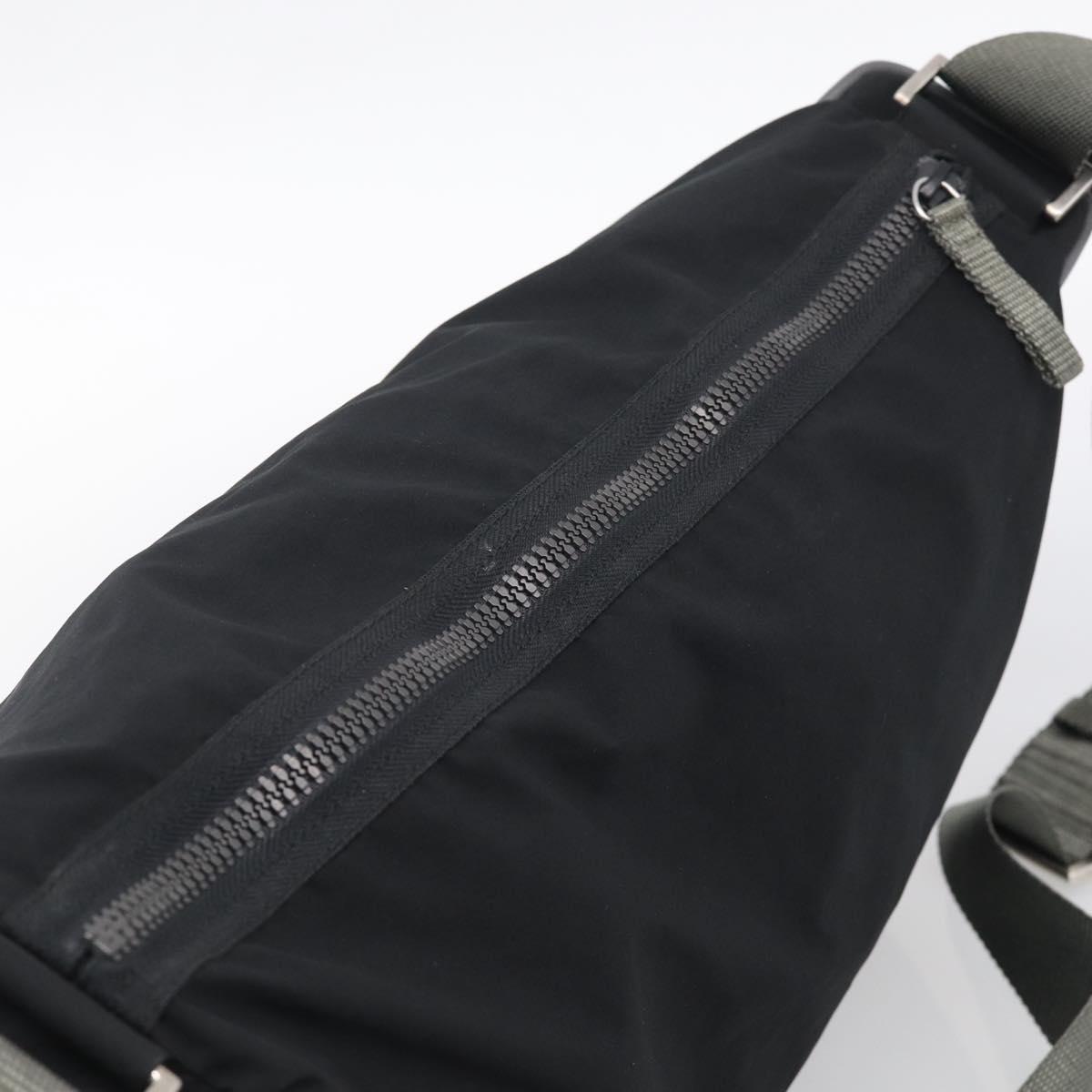 PRADA Shoulder Bag Nylon Black Silver Auth 211044A