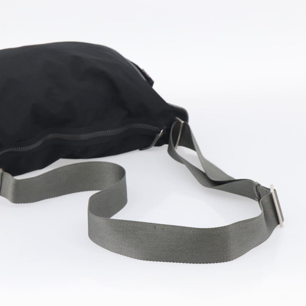PRADA Shoulder Bag Nylon Black Silver Auth 211044A