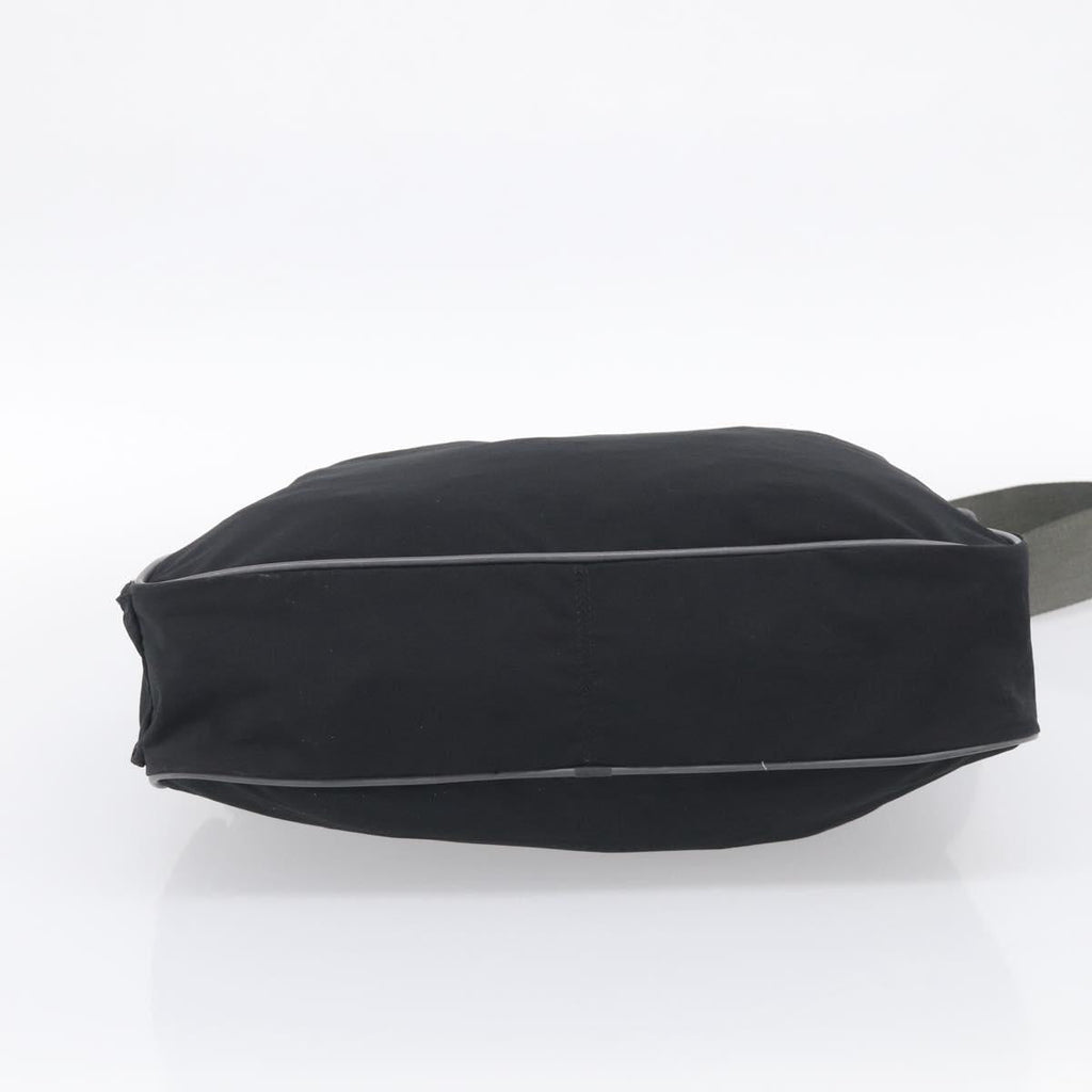 PRADA Shoulder Bag Nylon Black Silver Auth 211044A